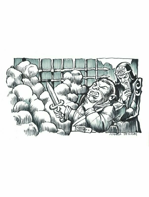 Four Against Darkness Warlike Woes Andrea Sfiligoi Original Artwork