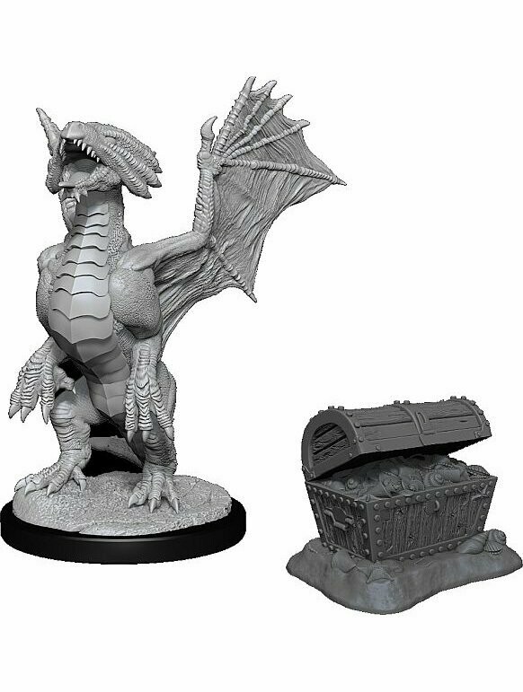 Dungeons & Dragons Nolzur's Marvelous Miniatures Bronze Dragon Wyrmling & Pile Of Sea-Found Treasure (Wave 13)