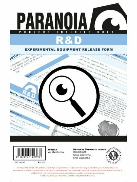 Paranoia RPG Project Infinite Hole R&D Experimental Equipment Release Form Pad