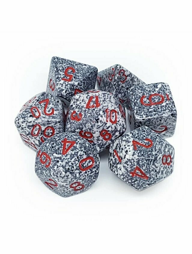 Speckled Granite Poly 7 Set Of Dice