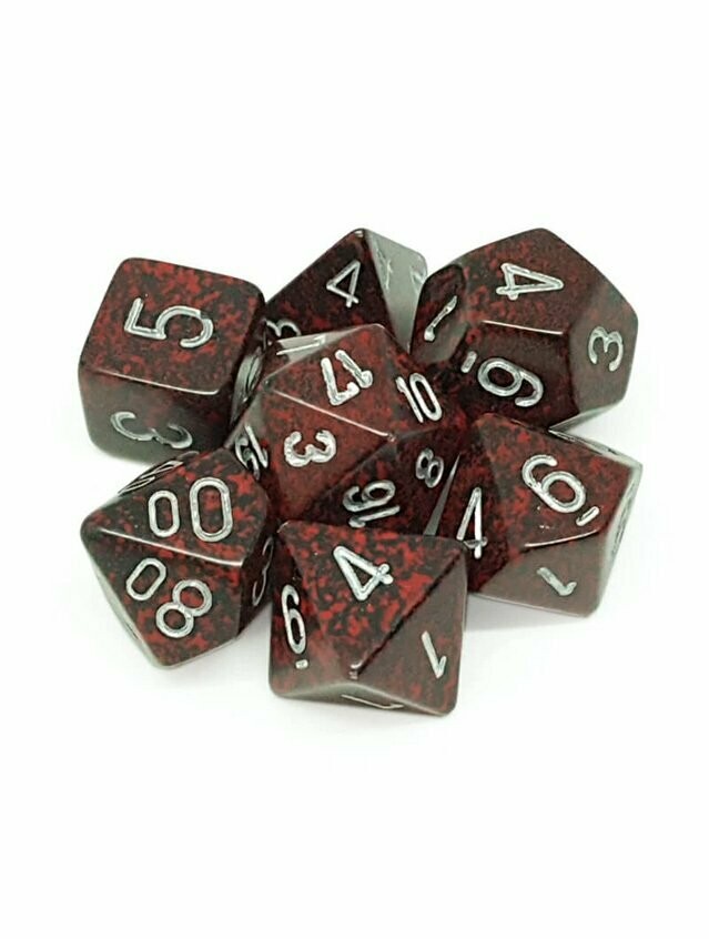 Speckled Silver Volcano Poly 7 Set Of Dice