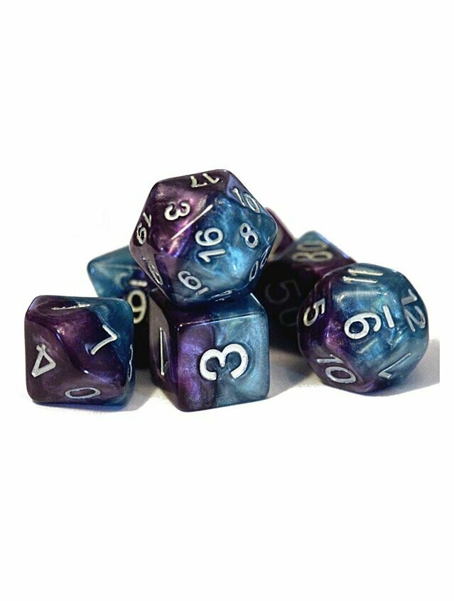 Psionic Halfsies 7-Die Polyhedral Dice Set
