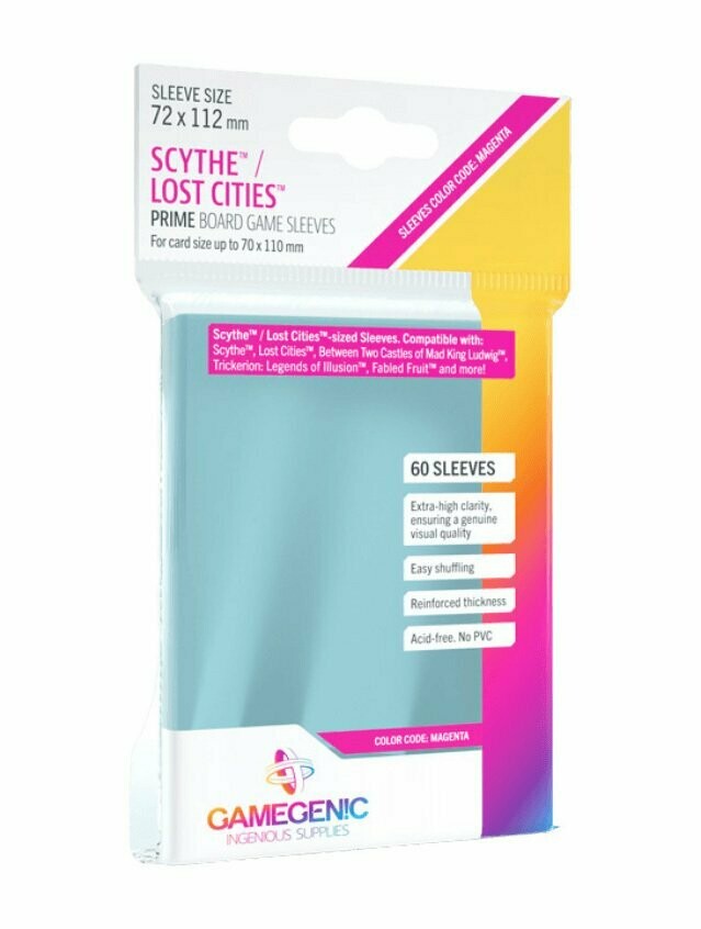 Gamegenic Prime Board Game Sleeves 60 Scythe / Lost Cities Size (72 mm x 112 mm)