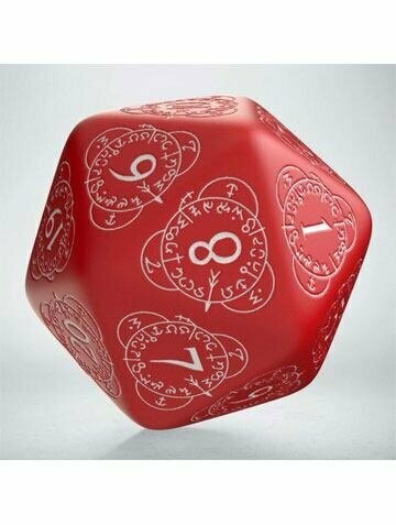 Life Counter Die D20 Red & White