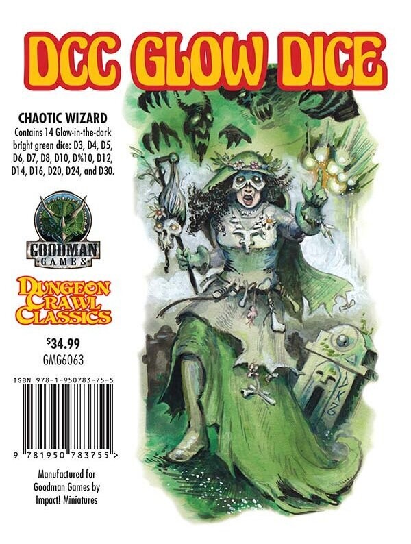 Dungeon Crawl Classics DCC Glow Dice Chaotic Wizard