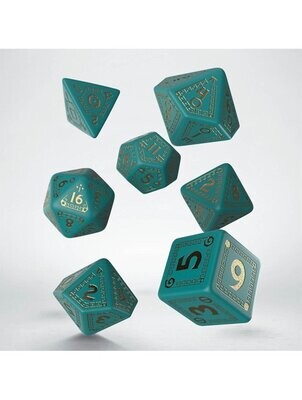 Runequest Roleplaying In Glorantha Turquoise & Gold Dice Set