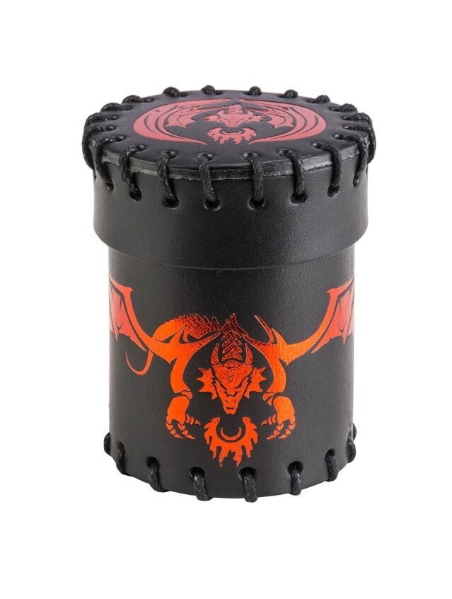 Flying Dragon Black & Red Leather Dice Cup