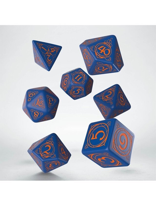 Wizard Dark Blue & Orange Dice Set
