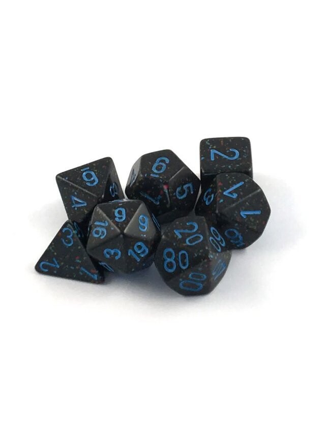 Speckled Blue Stars Poly 7 Set Of Dice