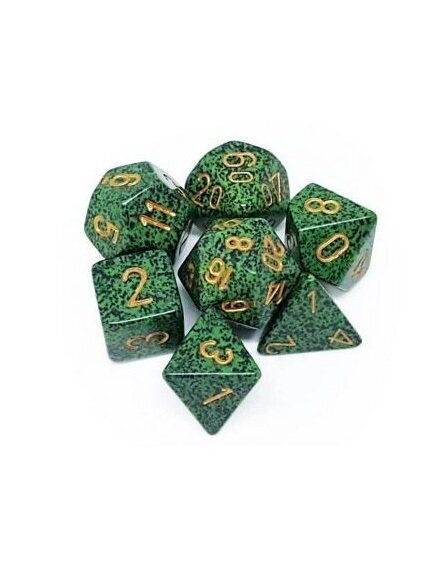 Speckled Golden Recon Poly 7 Set Of Dice