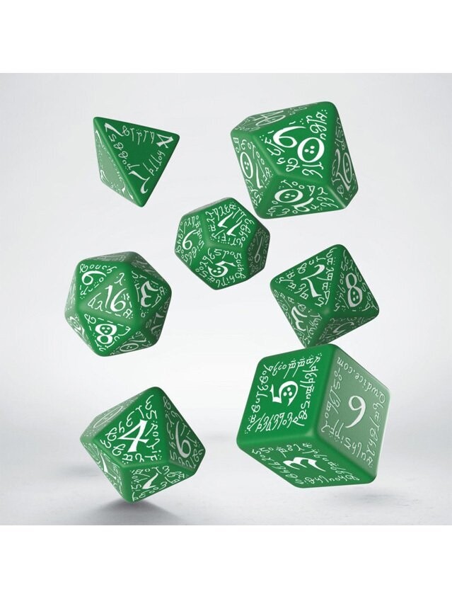 Elvish Green & White Dice Set