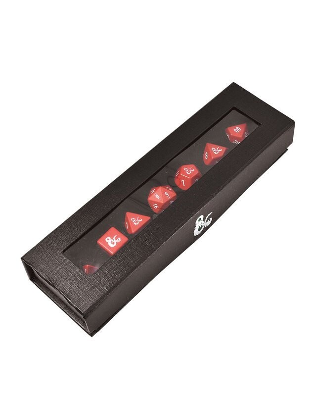 Dungeons & Dragons Heavy Metal Red And White 7 RPG Dice Set