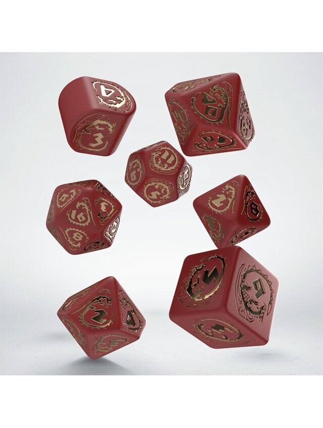 Dragons Modern Dice Set Red & Gold