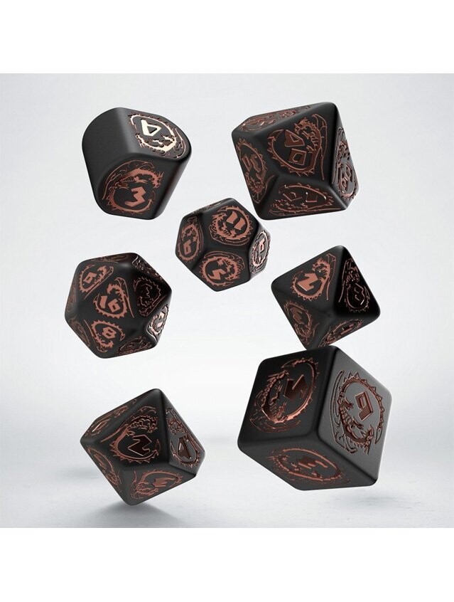 Dragons Modern Dice Set Black & Copper