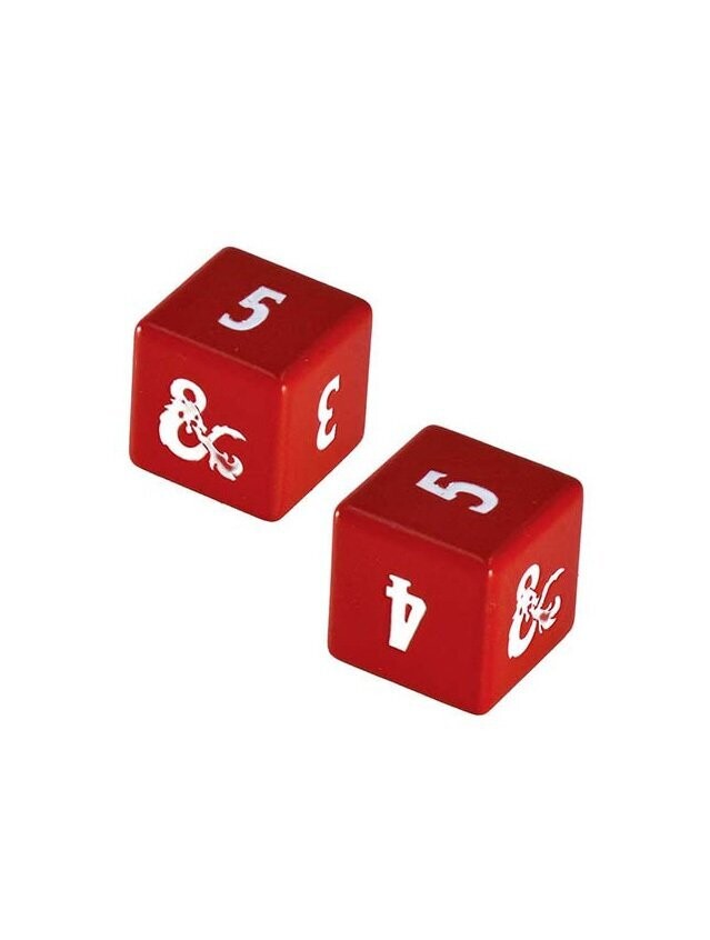 Dungeons & Dragons Heavy Metal Red And White D6 4 Dice Set