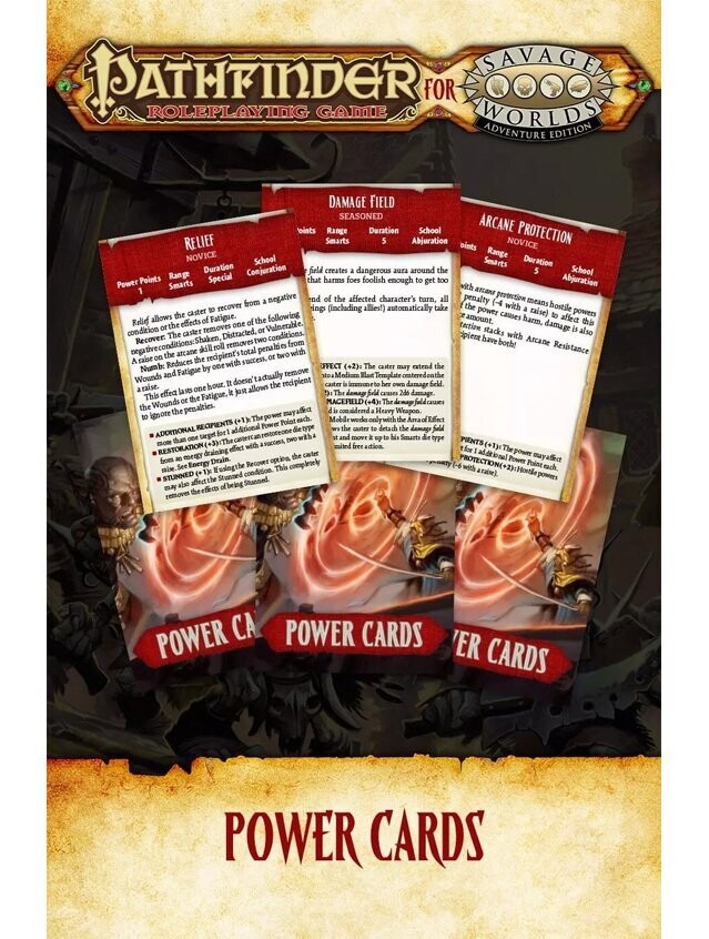 Savage Worlds Pathfinder Power Cards