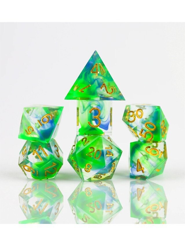 Sharp Cyprus Polyhedral Dice Set