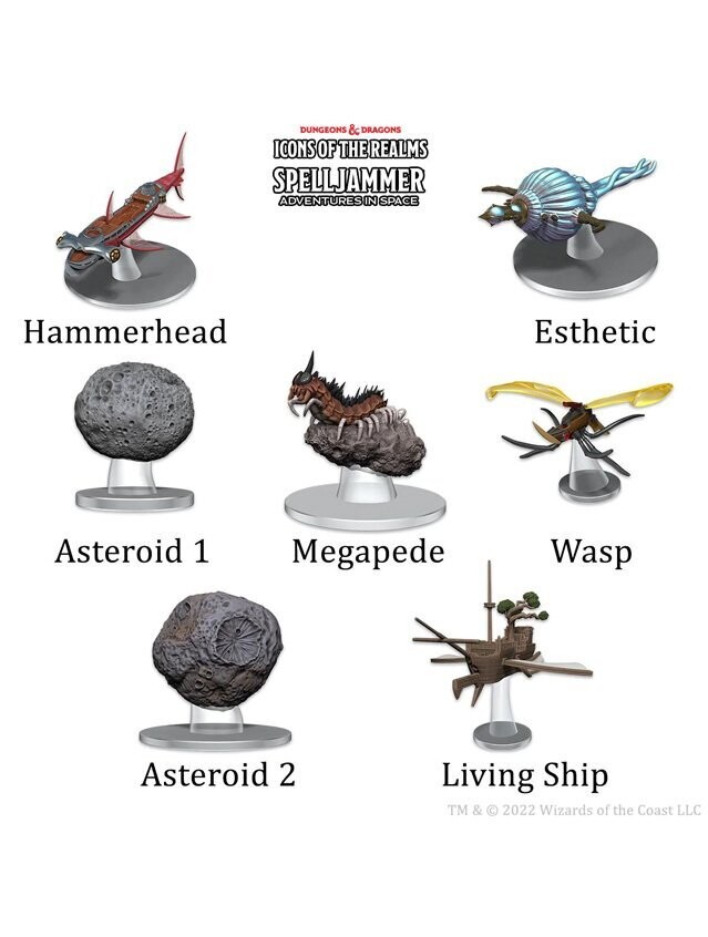 Dungeons & Dragons Icons Of The Realms Spelljammer Adventures In Space Prepainted Miniature Ship Scale Asteroid Encounters