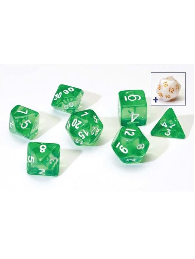 Translucent Green Polyhedral Dice Set