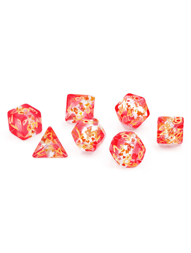 Maple Leaf Polyhedral Dice Set