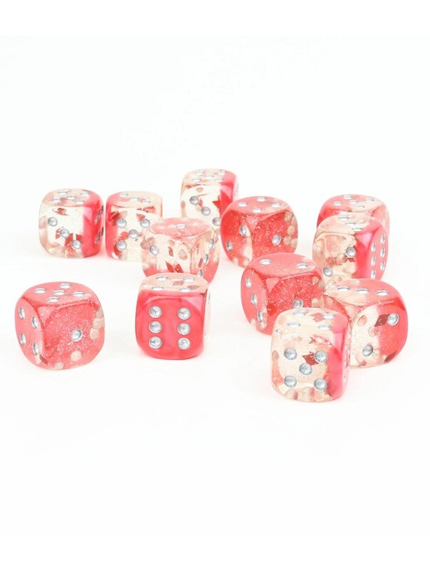16mm Hearts 12 x D6 Dice Set