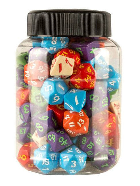 Round Jar Of Classic RPG Dice (80)