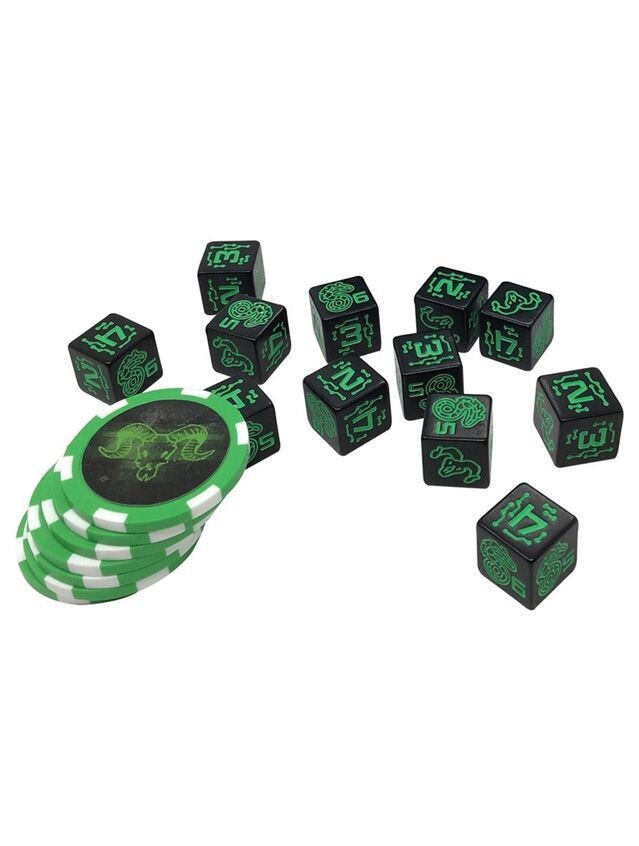 Shadowrun Sixth World RPG Dice & Edge Tokens Green