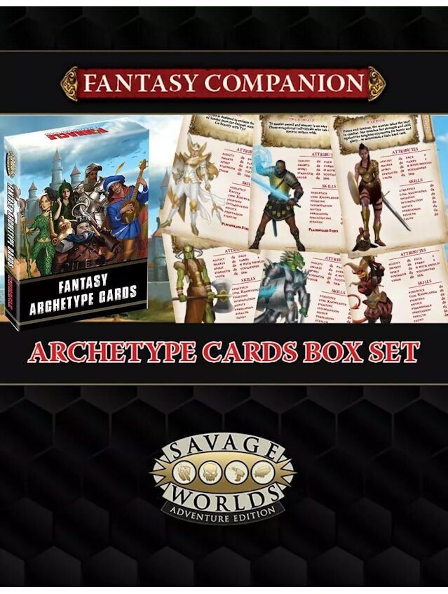 Savage Worlds Fantasy Companion Archetype Cards Boxed Set