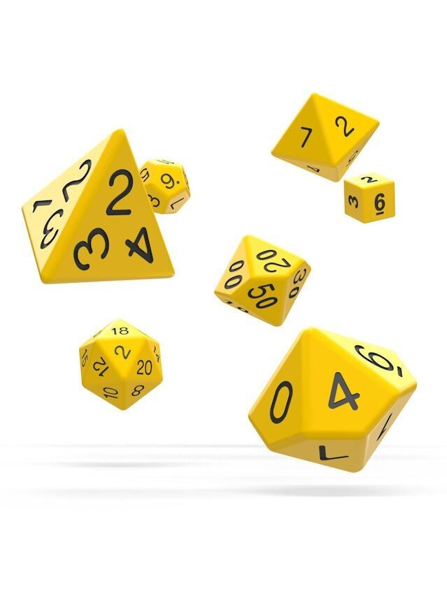 Oakie Doakie Yellow Dice RPG Set Solid (7)