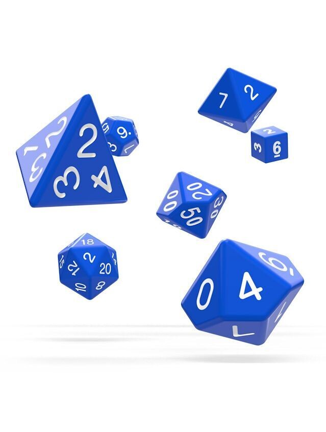 Oakie Doakie Blue Dice RPG Set Solid (7)
