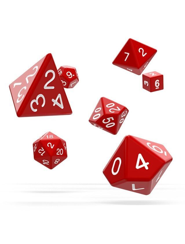 Oakie Doakie Red Dice RPG Set Solid (7)