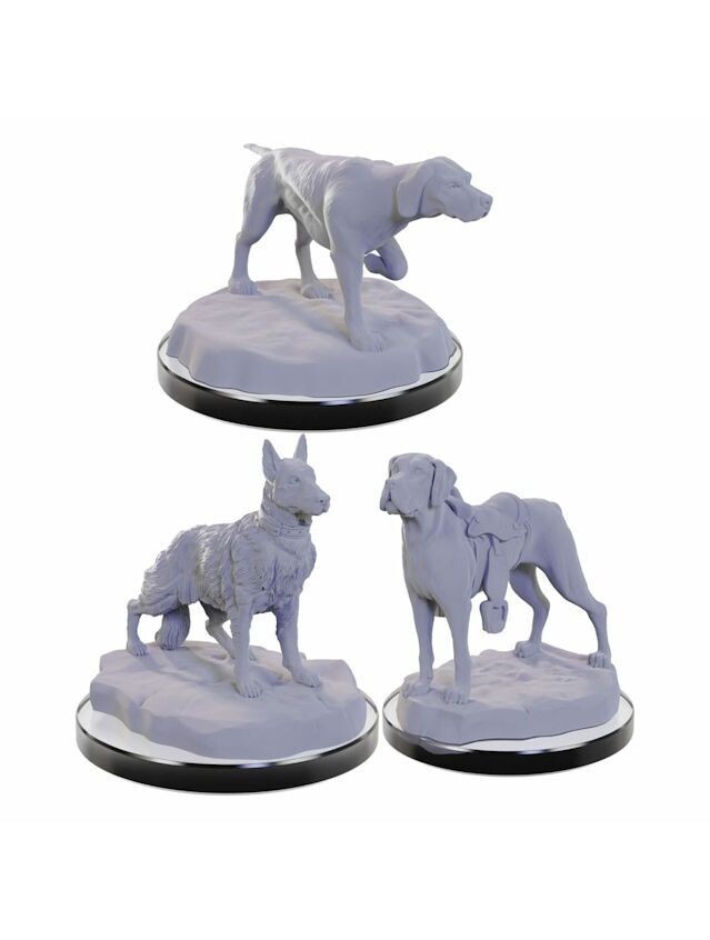 Wizkids Deep Cuts Unpainted Miniatures Dog Companions (Wave 22)