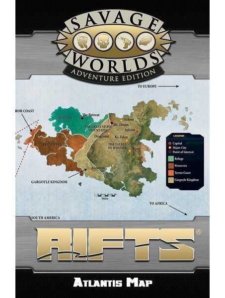 Savage Worlds Rifts Poster Map Of Atlantis (Revised)