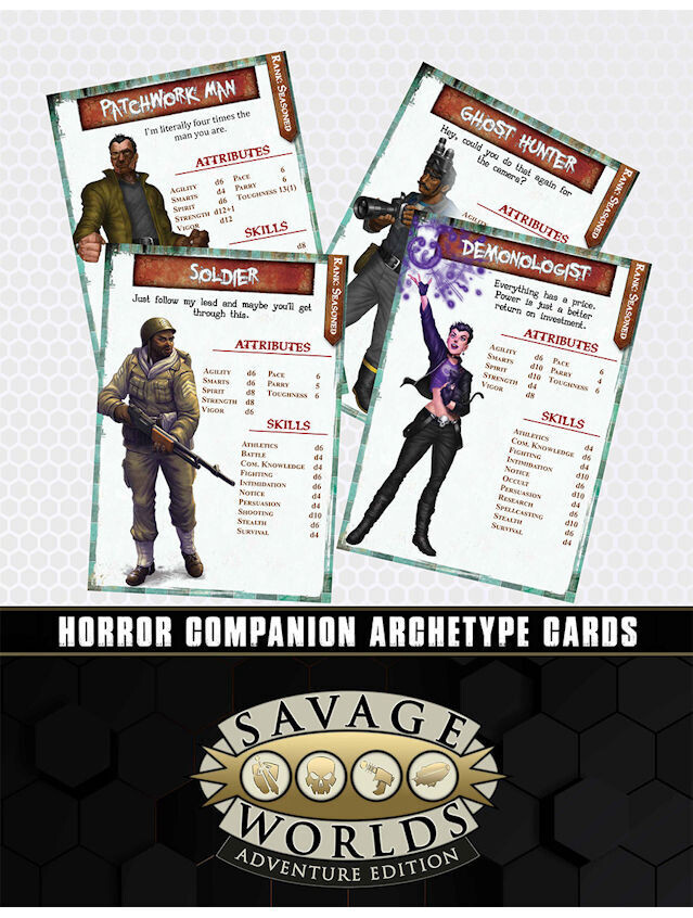 Savage Worlds Horror companion Archetype Cards