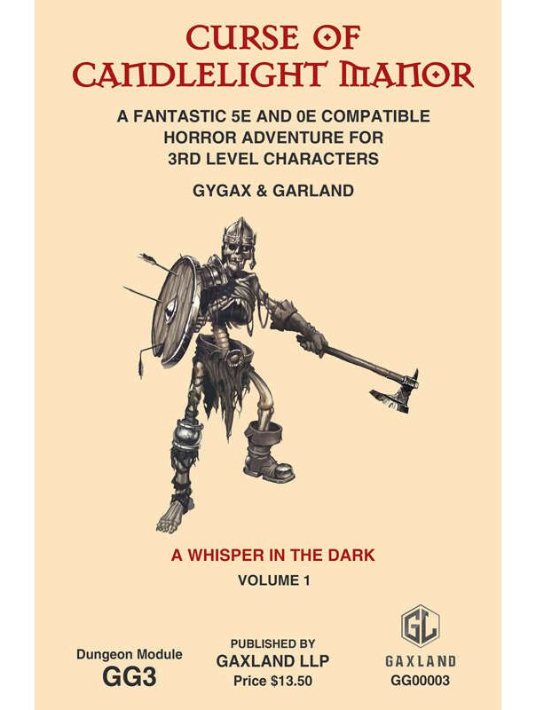 Dungeon Module GG3 Curse Of Candlelight Manor (5E 0E)