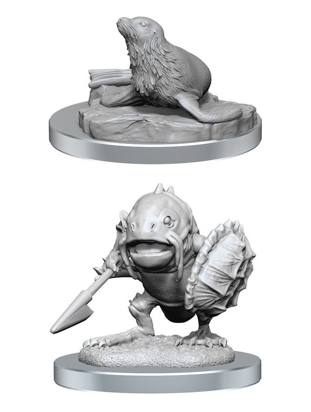 Dungeons & Dragons Nolzur's Marvelous Miniatures Locathah & Seal (Wave 20)