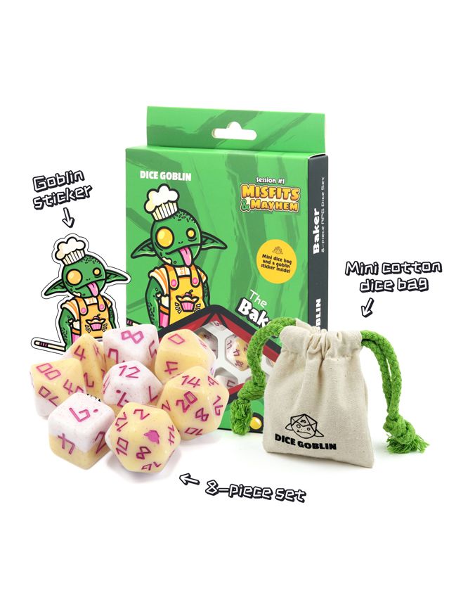 Dice Goblin Session #1 8-Piece RPG Dice Det The Baker