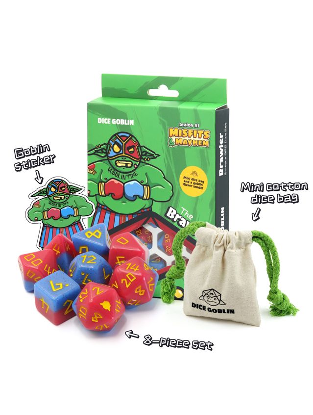 Dice Goblin Session #1 8-Piece RPG Dice Det The Brawler