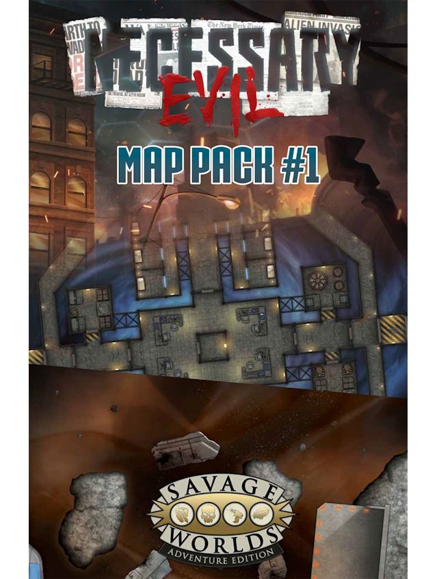 Savage Worlds Necessary Evil Map Pack #1 Secret Base & Landing Site