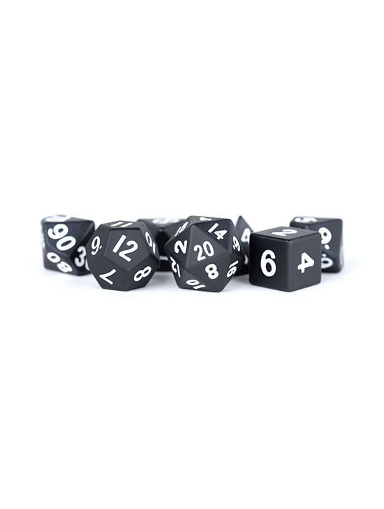 16mm Metal Polyhedral Dice Set Black