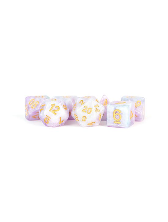 16mm Resin Polyhedral Dice Set Lavender