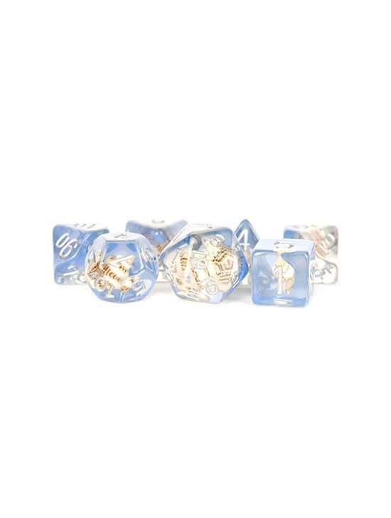 16mm Resin Polyhedral Dice Set Sea Conch