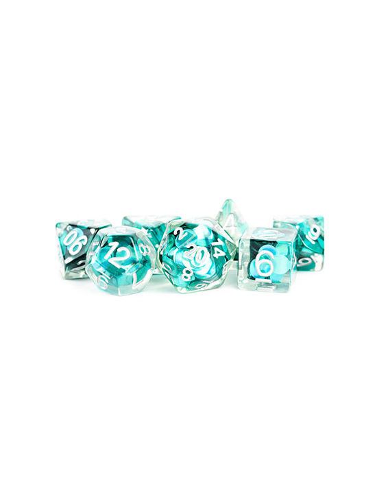 16mm Resin Poly Dice Set Mermaid Scales