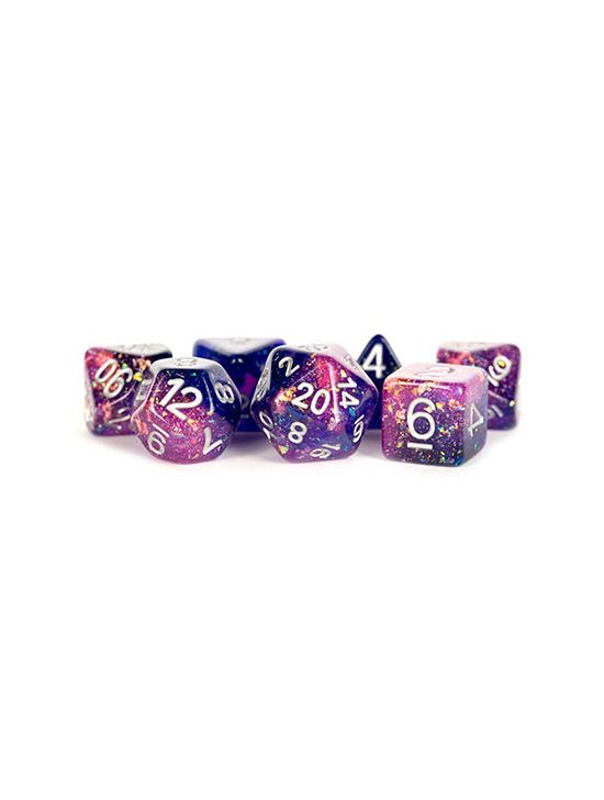 16mm Resin Polyhedral Dice Set Eternal Purple/Blue