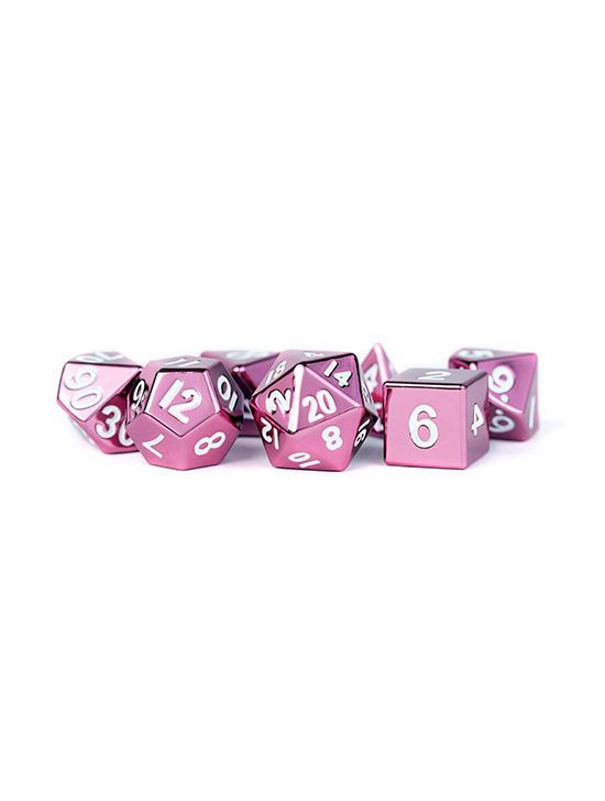 16mm Metal Polyhedral Dice Set Pink