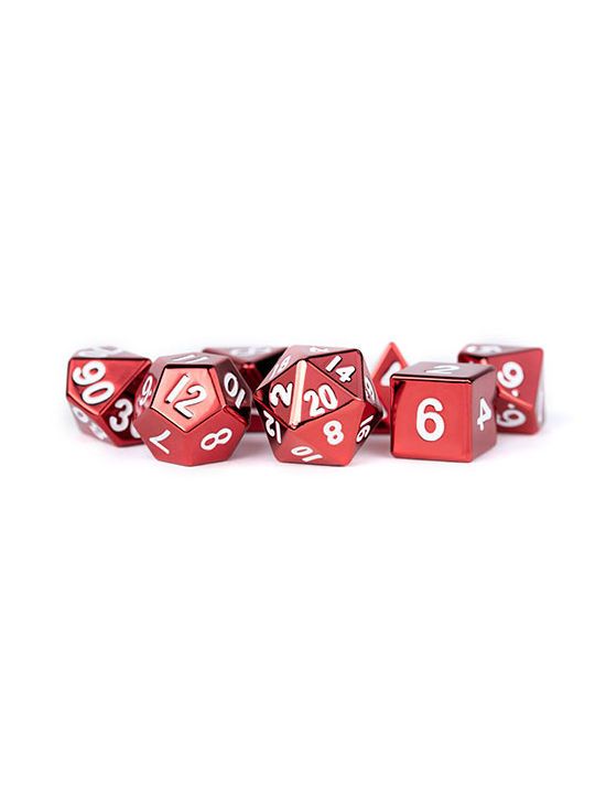 16mm Metal Polyhedral Dice Set Red