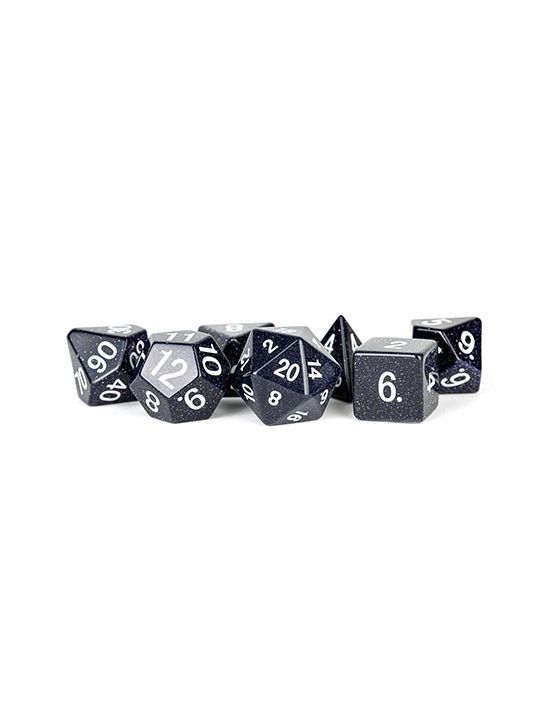 16mm Stone Poly Dice Set Blue Sandstone
