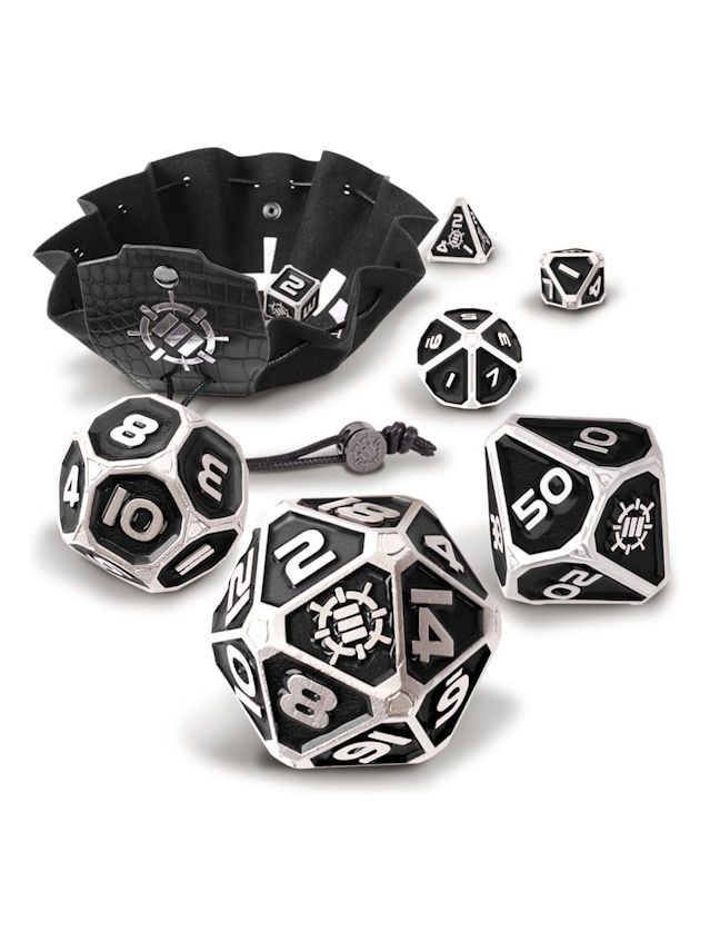 Enhance Tabletop Series Metal RPG Dice Set Black