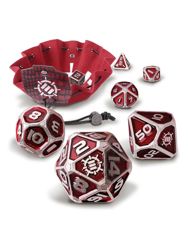 Enhance Tabletop Series Metal RPG Dice Set Red