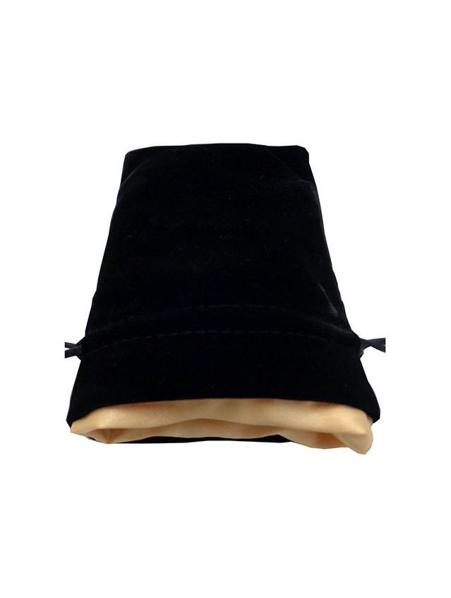 Small Velvet Dice Bag Black w/ Gold Satin